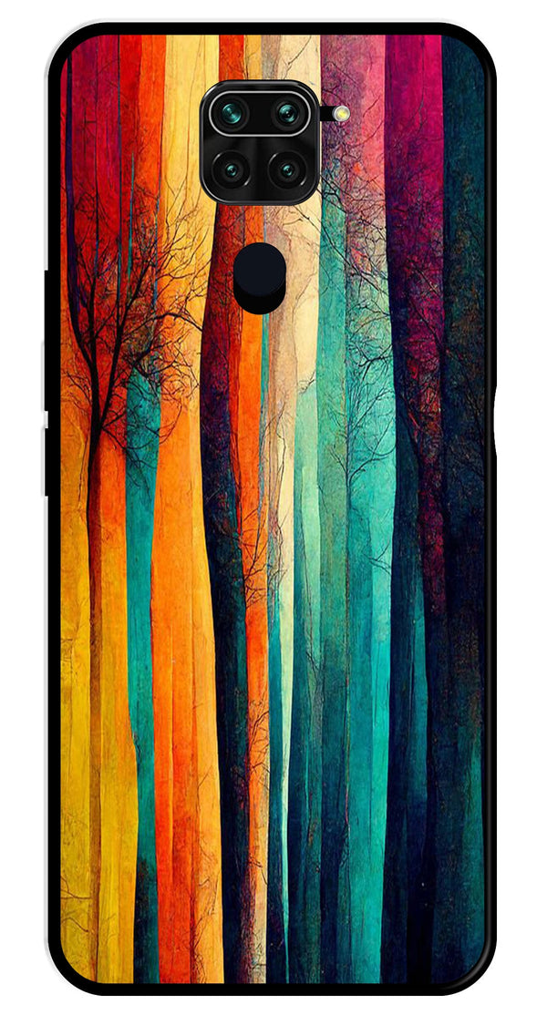 Modern Art Colorful Metal Mobile Case for Redmi Note 9   (Design No -47)