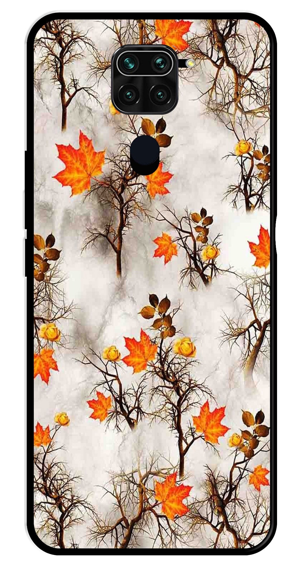 Autumn leaves Metal Mobile Case for Redmi Note 9   (Design No -55)