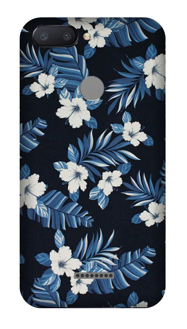 White flowers Blue Background2 Case for Redmi 6
