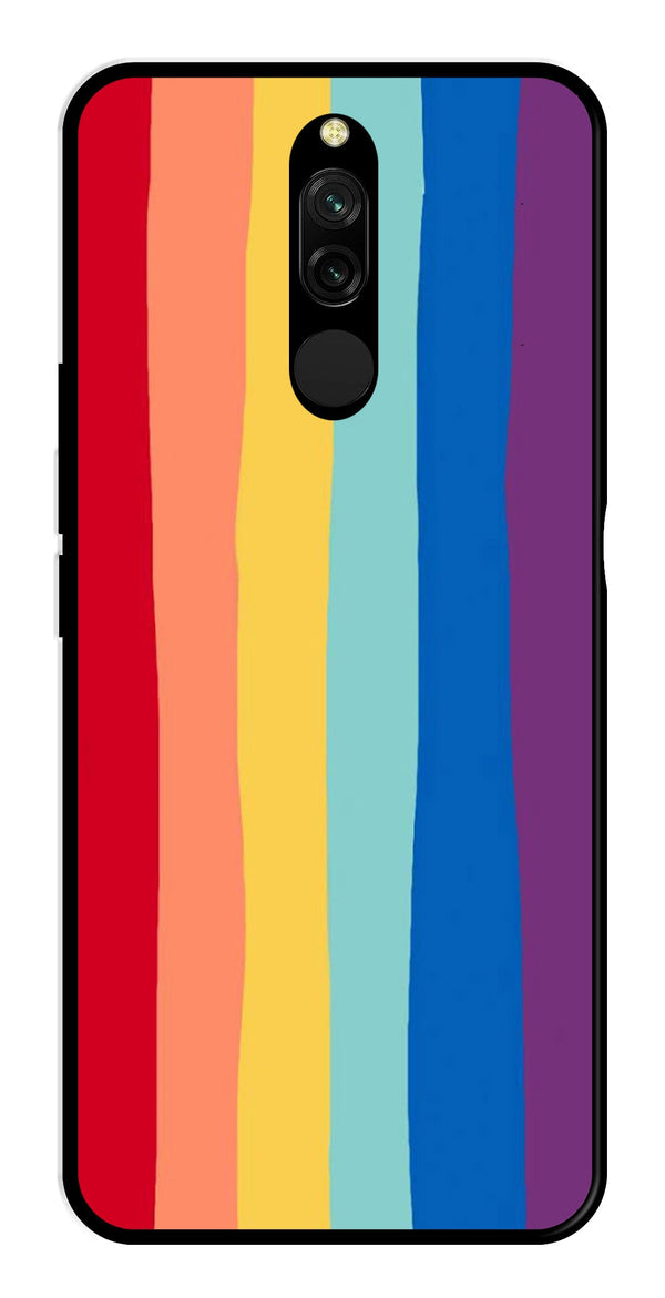 Rainbow MultiColor Metal Mobile Case for Redmi 8   (Design No -03)