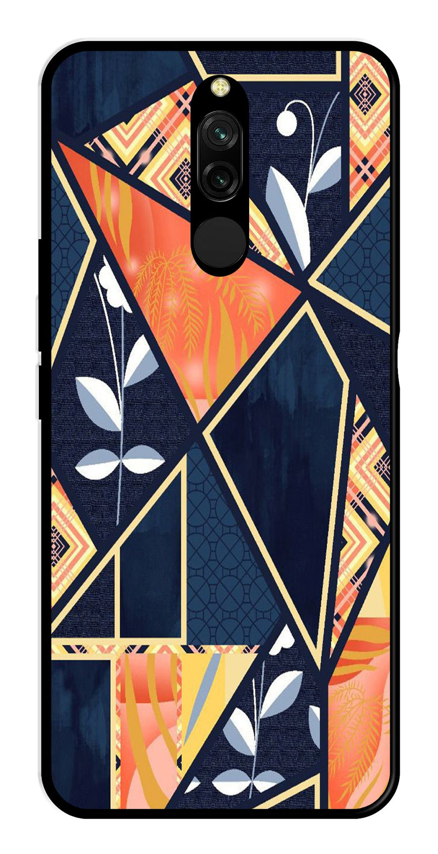 Marble Design Metal Mobile Case for Redmi 8   (Design No -07)