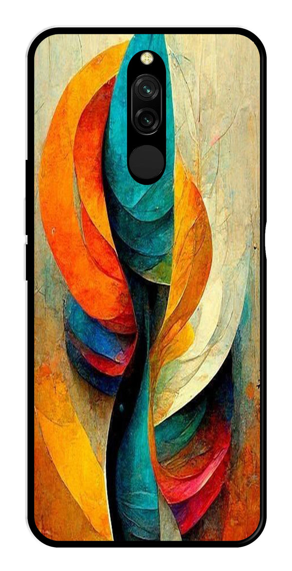 Modern Art Metal Mobile Case for Redmi 8   (Design No -11)