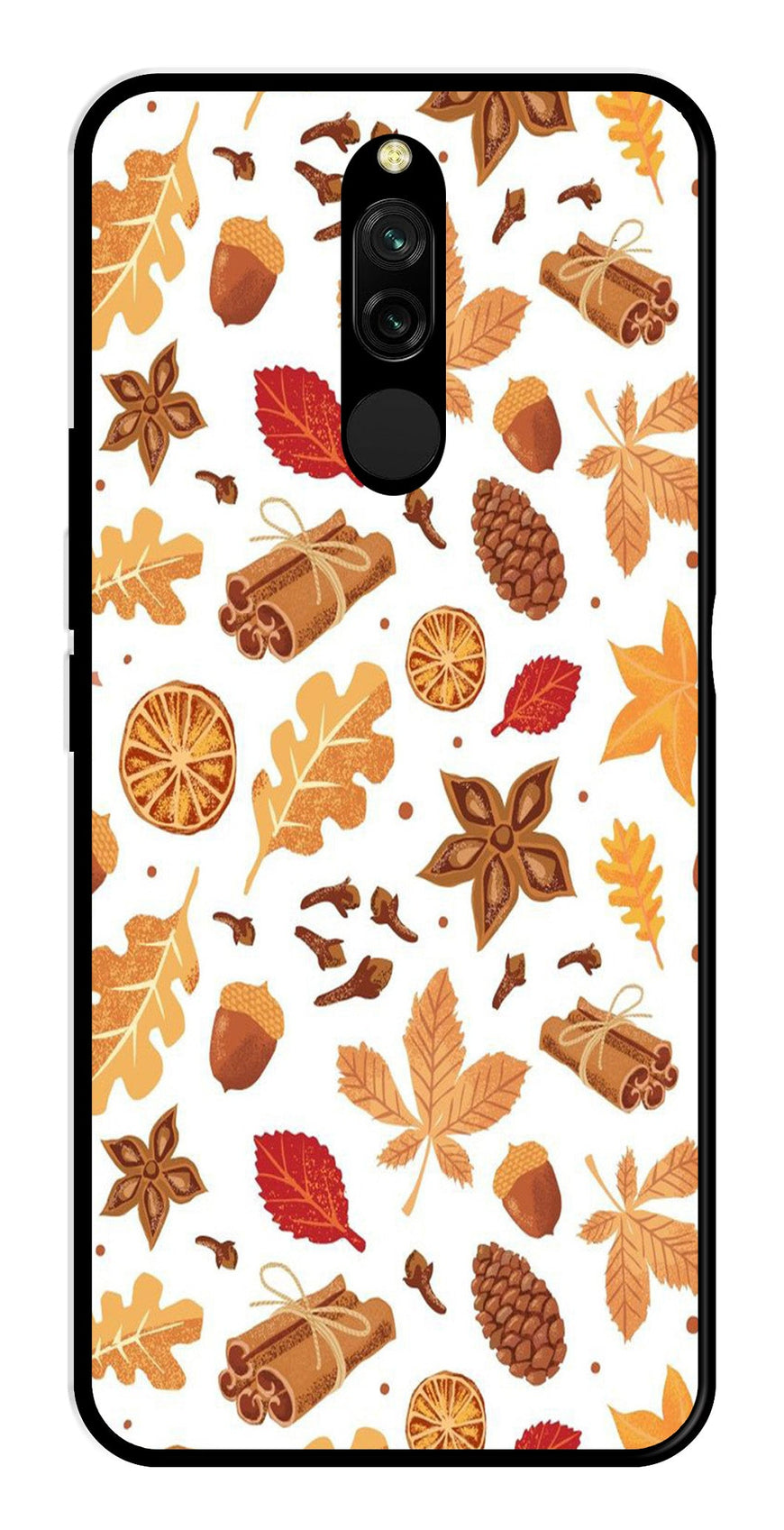 Autumn Leaf Metal Mobile Case for Redmi 8   (Design No -19)