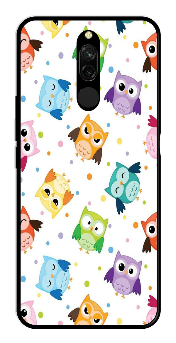 Owls Pattern Metal Mobile Case for Redmi 8   (Design No -20)