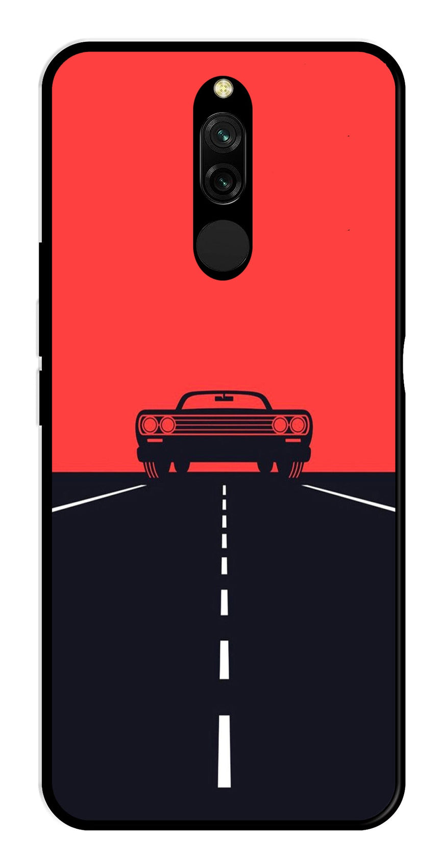 Car Lover Metal Mobile Case for Redmi 8   (Design No -21)