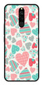 Hearts Pattern Metal Mobile Case for Redmi 8   (Design No -22)