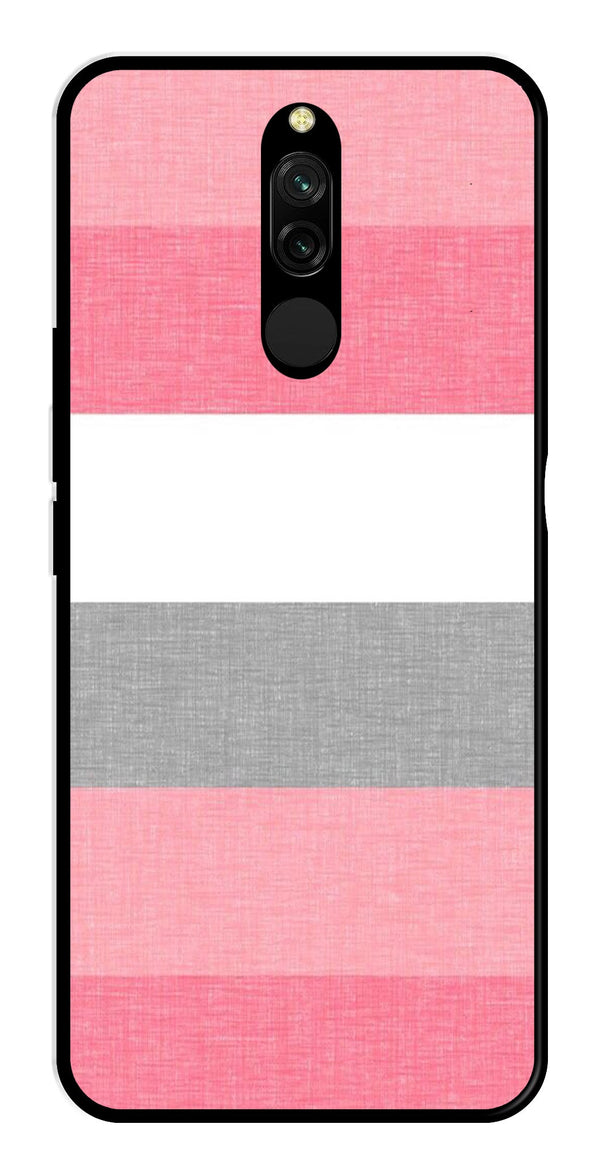 Pink Pattern Metal Mobile Case for Redmi 8   (Design No -23)