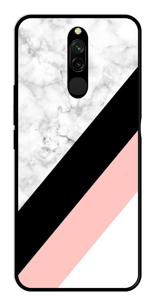Marble Design Metal Mobile Case for Redmi 8   (Design No -24)