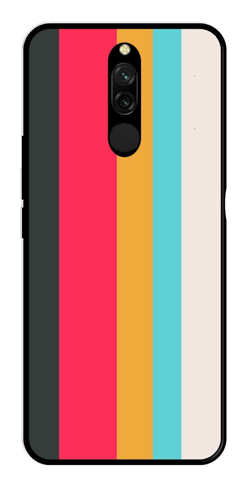 Muted Rainbow Metal Mobile Case for Redmi 8   (Design No -31)