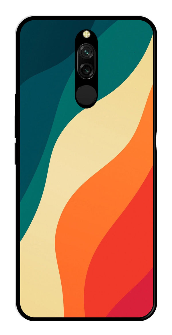 Muted Rainbow Metal Mobile Case for Redmi 8   (Design No -39)