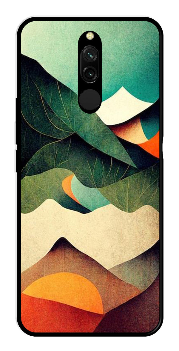MultiColor Pattern Metal Mobile Case for Redmi 8   (Design No -43)