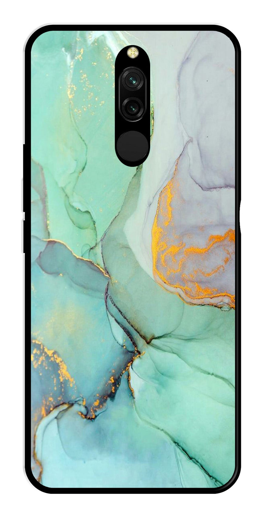 Marble Design Metal Mobile Case for Redmi 8   (Design No -46)