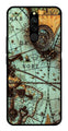 Map Design Metal Mobile Case for Redmi 8   (Design No -54)