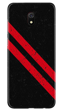 Black Red Pattern Mobile Back Case for Xiaomi Redmi 8A  (Design - 373)