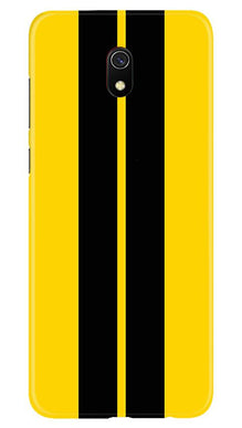 Black Yellow Pattern Mobile Back Case for Xiaomi Redmi 8A  (Design - 377)