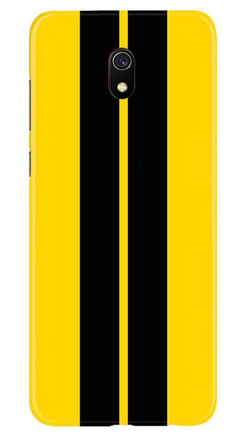 Black Yellow Pattern Mobile Back Case for Xiaomi Redmi 8A  (Design - 377)