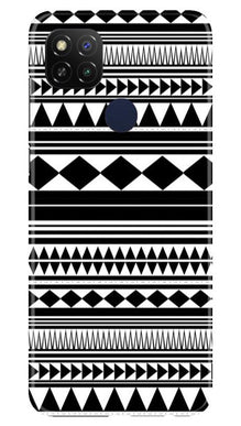 Black white Pattern Mobile Back Case for Redmi 9 Activ (Design - 5)