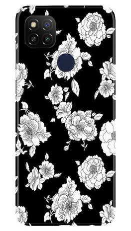 White flowers Black Background Case for Redmi 9 Activ