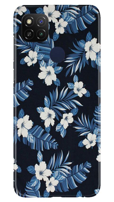 White flowers Blue Background2 Case for Redmi 9 Activ
