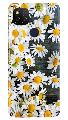 White flowers2 Mobile Back Case for Redmi 9 Activ (Design - 62)