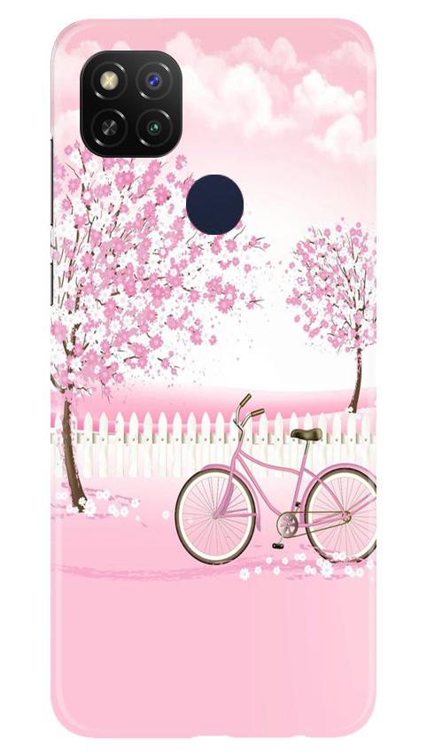 Pink Flowers Cycle Case for Redmi 9 Activ(Design - 102)