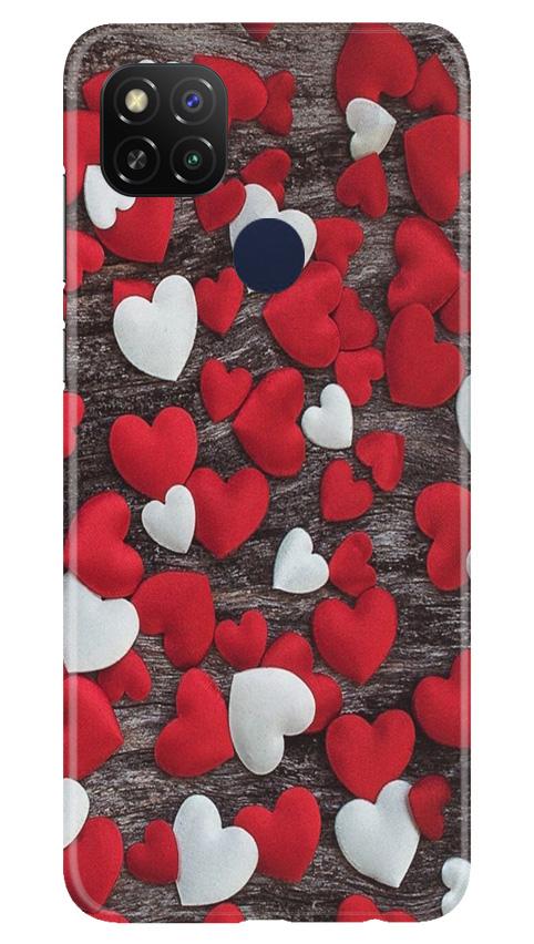 Red White Hearts Case for Redmi 9 Activ  (Design - 105)