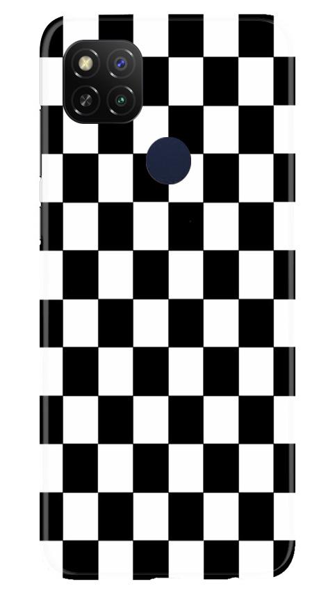Black White Boxes Mobile Back Case for Redmi 9 Activ (Design - 372)