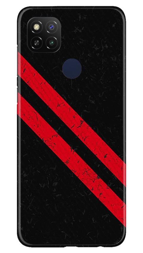 Black Red Pattern Mobile Back Case for Redmi 9 Activ (Design - 373)