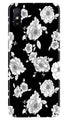 White flowers Black Background Case for Xiaomi Redmi 9i