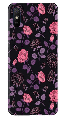Rose Black Background Mobile Back Case for Xiaomi Redmi 9a (Design - 27)