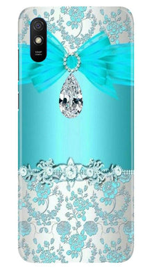 Shinny Blue Background Mobile Back Case for Xiaomi Redmi 9a (Design - 32)