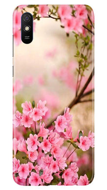 Pink flowers Mobile Back Case for Xiaomi Redmi 9a (Design - 69)