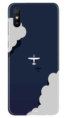 Clouds Plane Mobile Back Case for Xiaomi Redmi 9i (Design - 196)