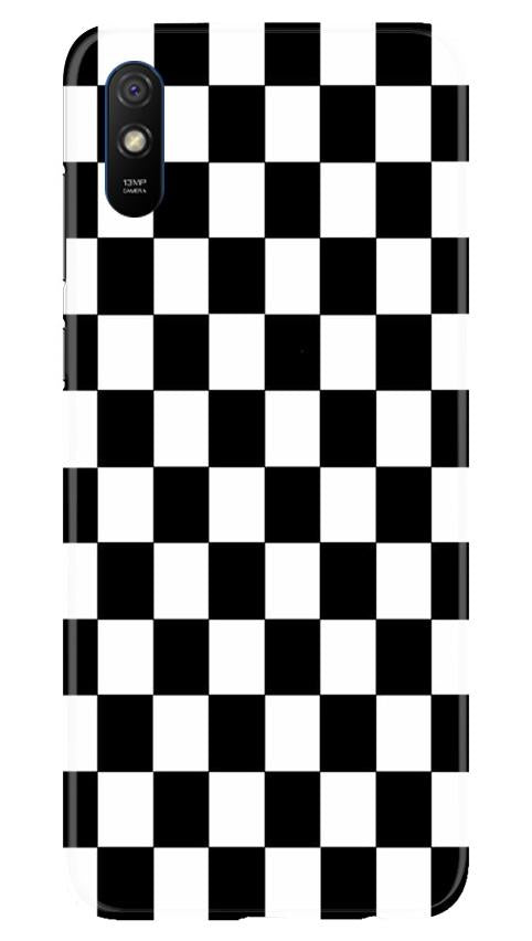 Black White Boxes Mobile Back Case for Xiaomi Redmi 9a (Design - 372)