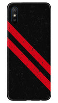 Black Red Pattern Mobile Back Case for Xiaomi Redmi 9a (Design - 373)