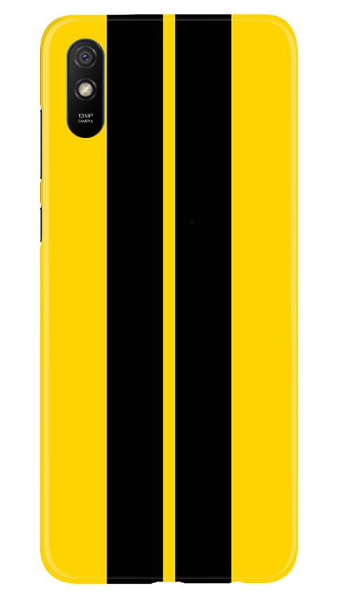 Black Yellow Pattern Mobile Back Case for Xiaomi Redmi 9a (Design - 377)