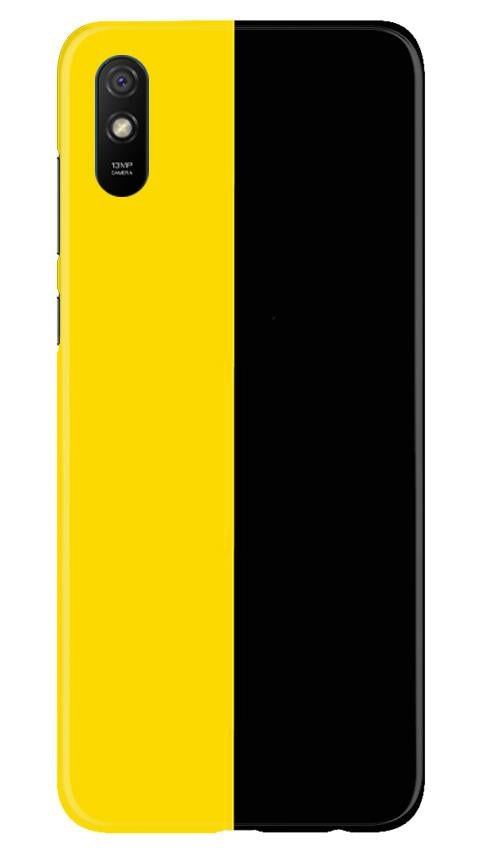 Black Yellow Pattern Mobile Back Case for Xiaomi Redmi 9a (Design - 397)
