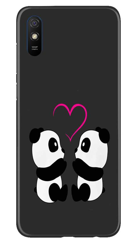 Panda Love Mobile Back Case for Xiaomi Redmi 9i (Design - 398)