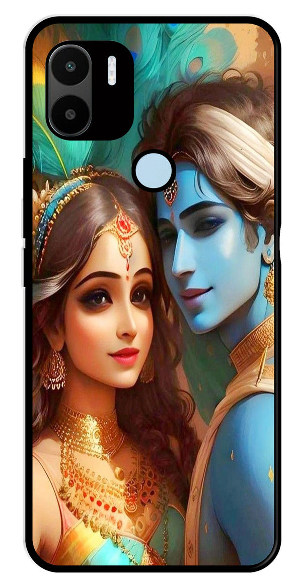 Lord Radha Krishna Metal Mobile Case for Redmi A1 Plus   (Design No -01)
