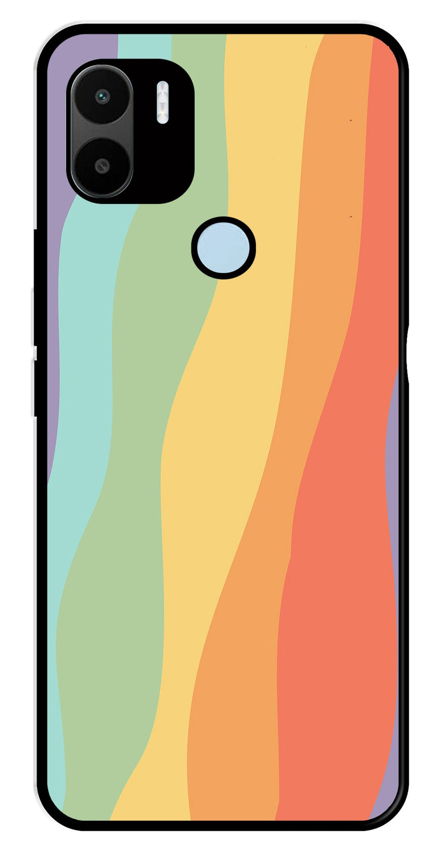 Muted Rainbow Metal Mobile Case for Redmi A1 Plus   (Design No -02)
