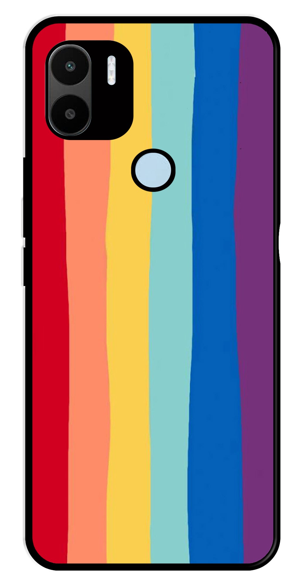 Rainbow MultiColor Metal Mobile Case for Poco C50   (Design No -03)