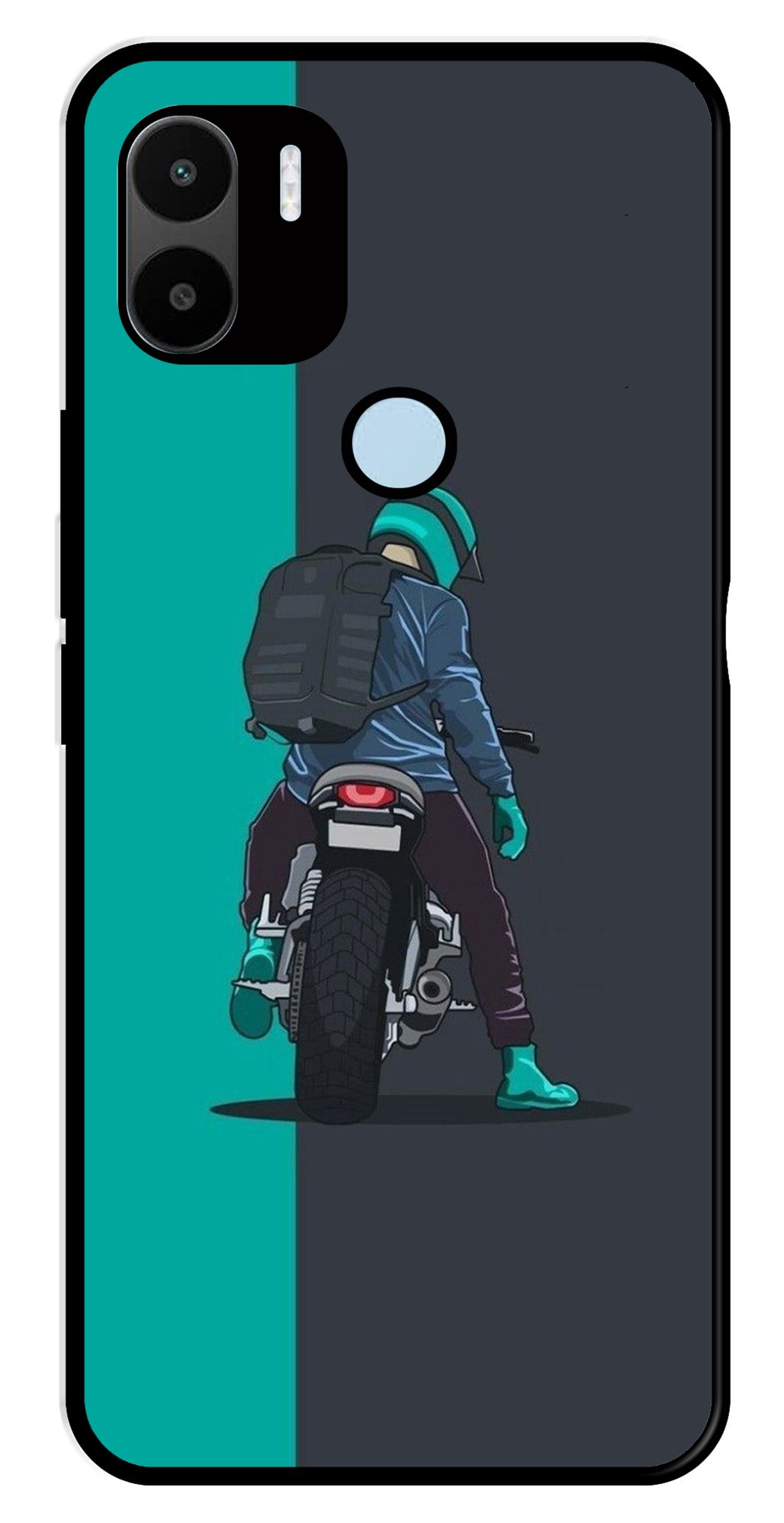 Bike Lover Metal Mobile Case for Poco C50   (Design No -05)