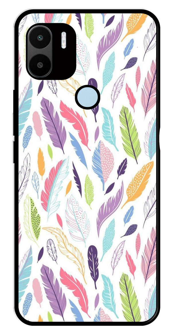 Colorful Feathers Metal Mobile Case for Poco C51   (Design No -06)