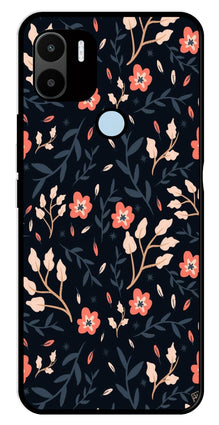 Floral Pattern Metal Mobile Case for Redmi A1 Plus