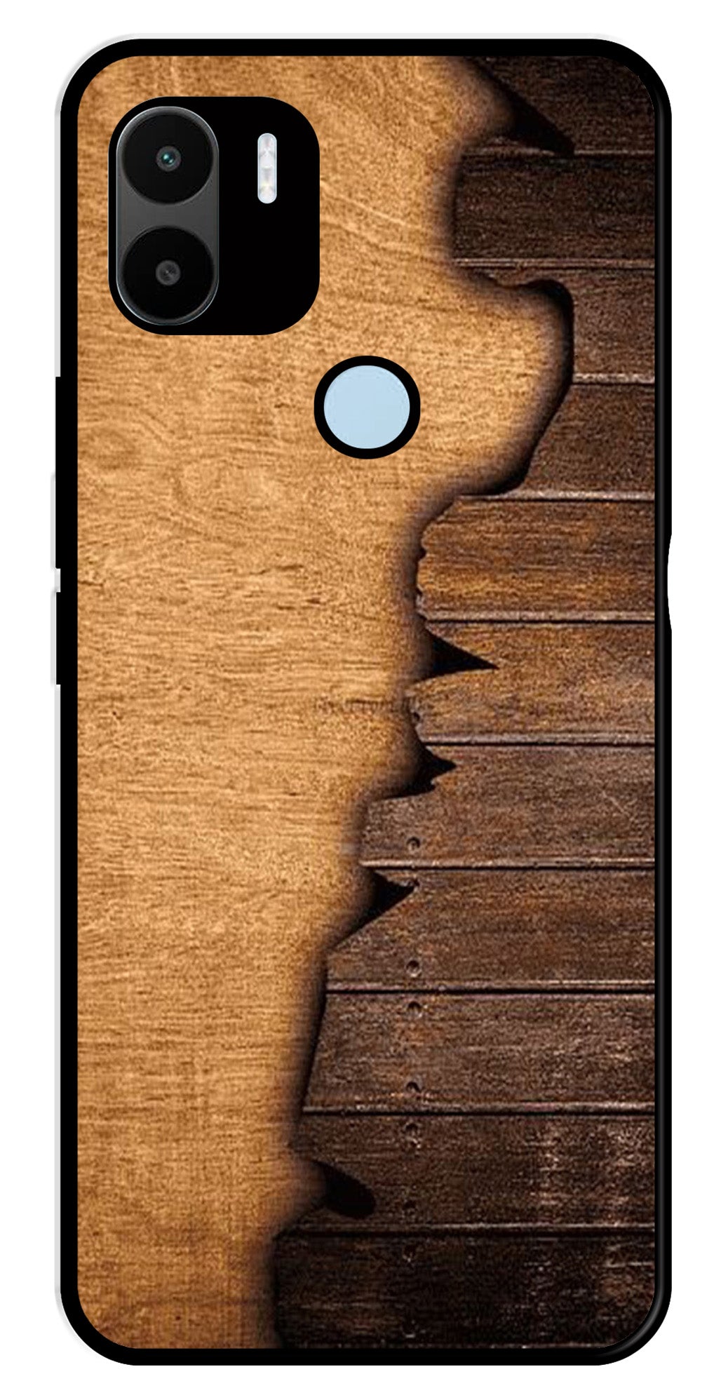 Wooden Design Metal Mobile Case for Redmi A1 Plus   (Design No -13)