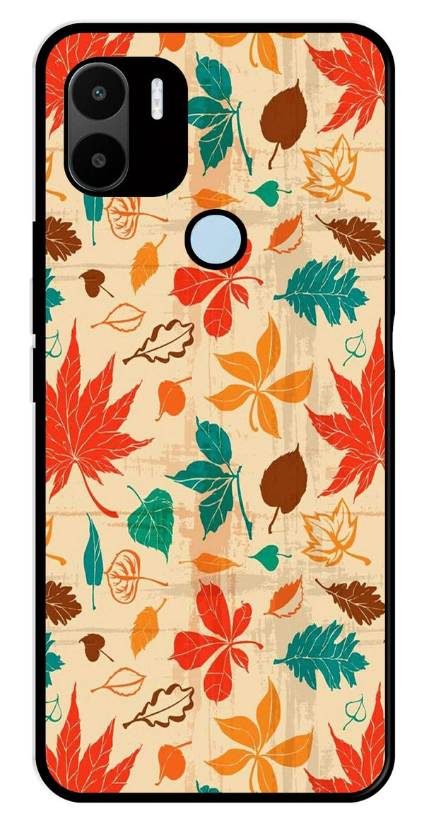 Leafs Design Metal Mobile Case for Redmi A1 Plus   (Design No -14)