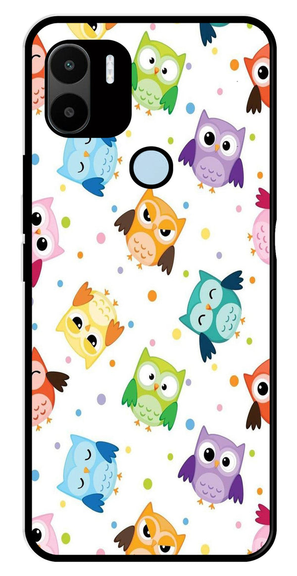 Owls Pattern Metal Mobile Case for Redmi A1 Plus   (Design No -20)