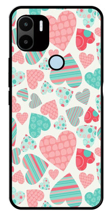 Hearts Pattern Metal Mobile Case for Redmi A1 Plus