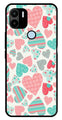 Hearts Pattern Metal Mobile Case for Redmi C50   (Design No -22)