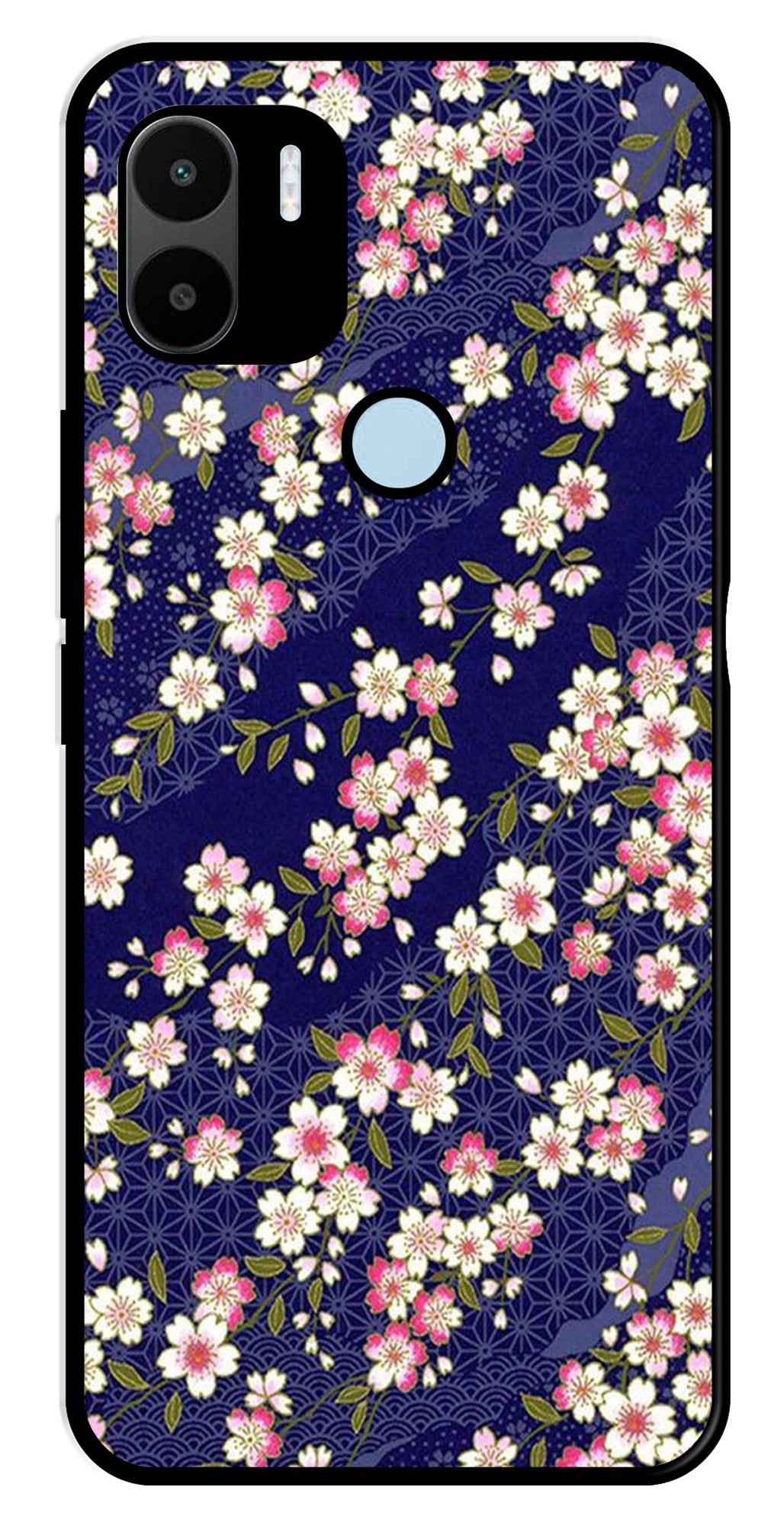 Flower Design Metal Mobile Case for Redmi A1 Plus   (Design No -25)